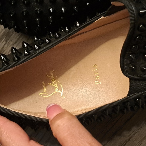 Christian Louboutin Black Spike Roller Boat Sneaker - Picture 5 of 6